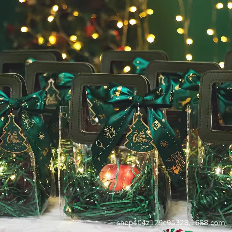 Factory direct supply of Christmas gift bags, Christmas Eve candy small gifts, apple packaging boxes, gift boxes, creative handbags