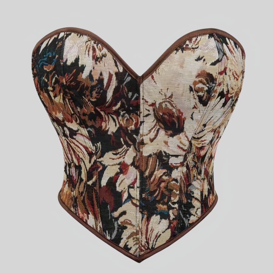 New European and American Retro Renaissance Corset Top for Women, Floral Corset with Lace-Up Boning