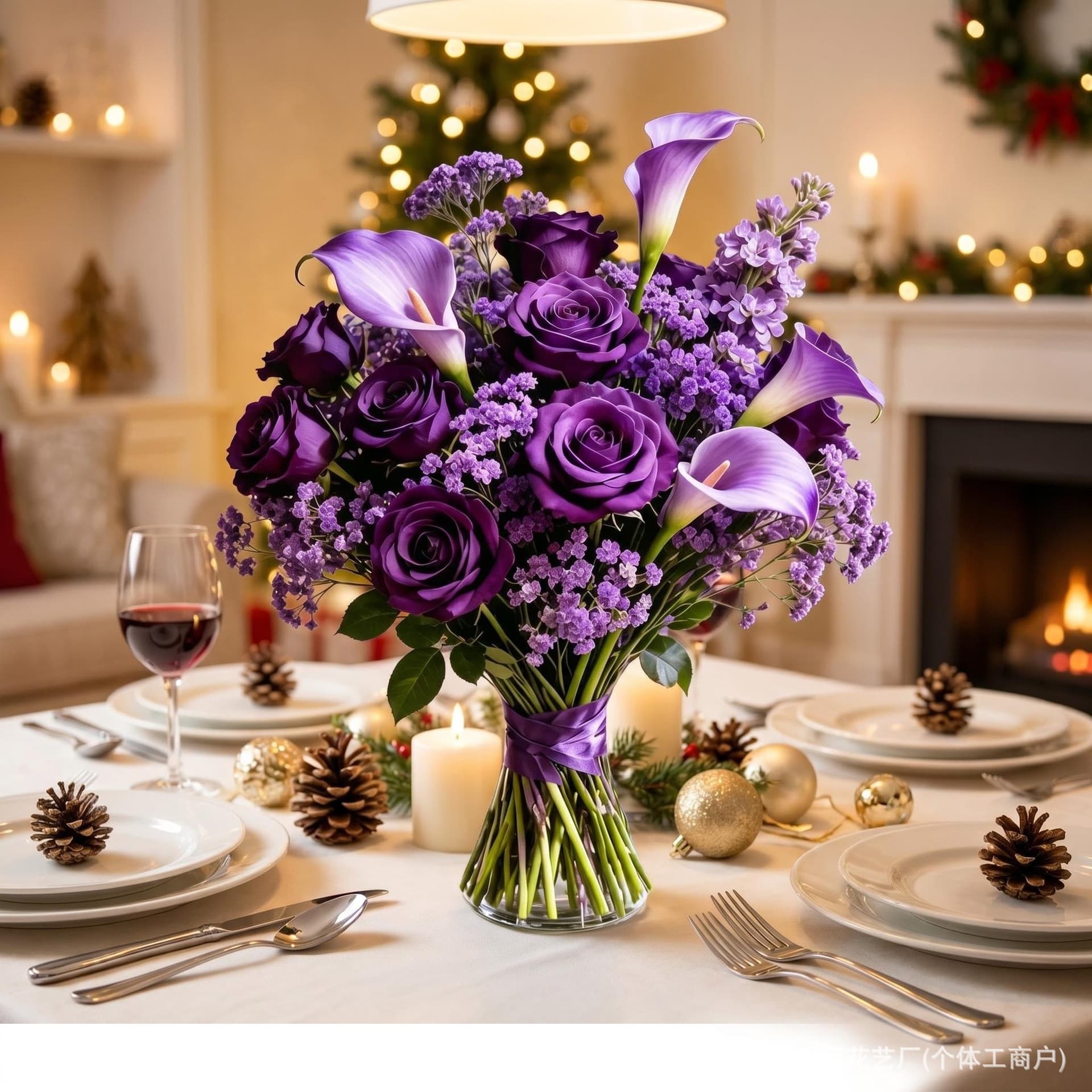 Labeling and Drop Shipping for Amazon Temu Best-Selling Artificial Roses, Hydrangeas, Calla Lilies, Baby's Breath Mixed Bouquet