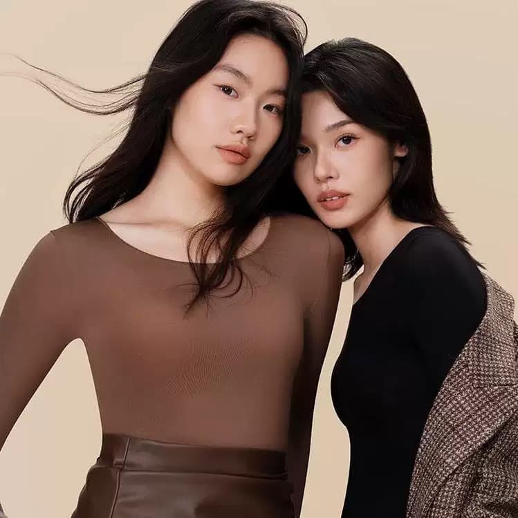 Autumn and Winter Hyaluronic Acid Beauty Skinwear, Long Sleeve Seamless Invisible Thermal Warm Tight High-Stretch Slim Nude Feel Thin Women's