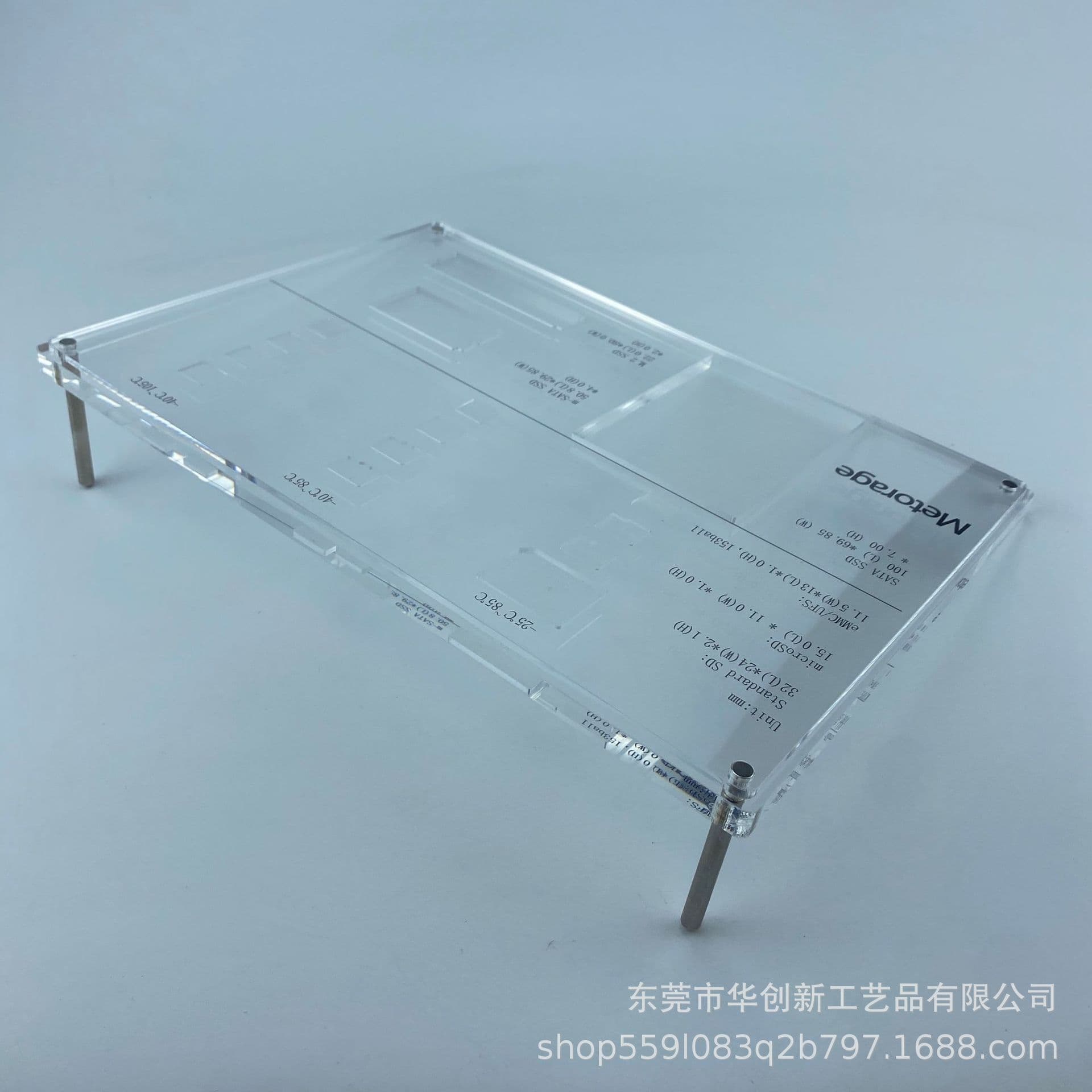 Acrylic display stand, custom grooved printed chip display stand, acrylic advertising stand, processing on request
