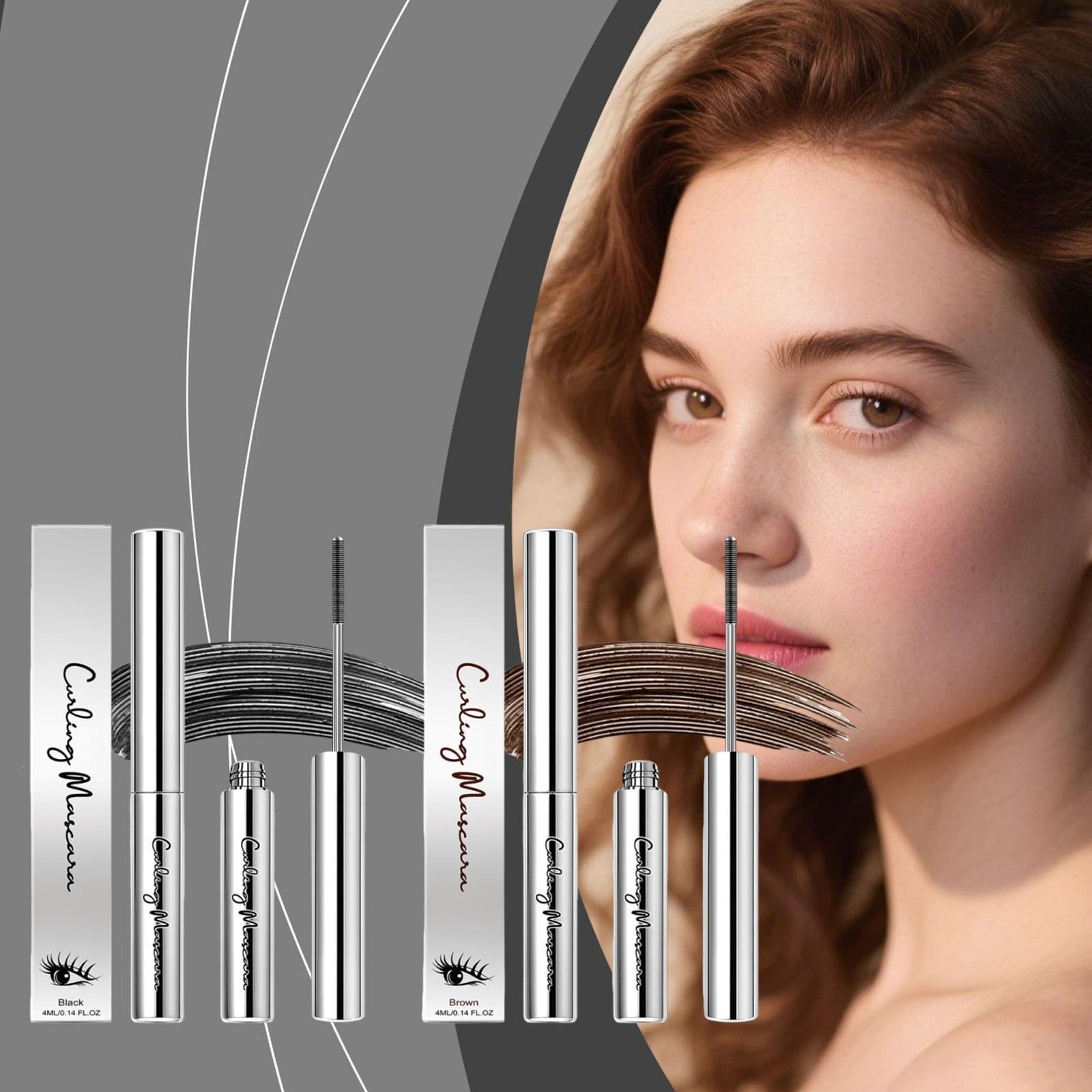 Curled Volumizing Mascara Collection Sweat-Resistant Smudge-Proof Defined Non-Clumping Eye-Enhancing Mascara