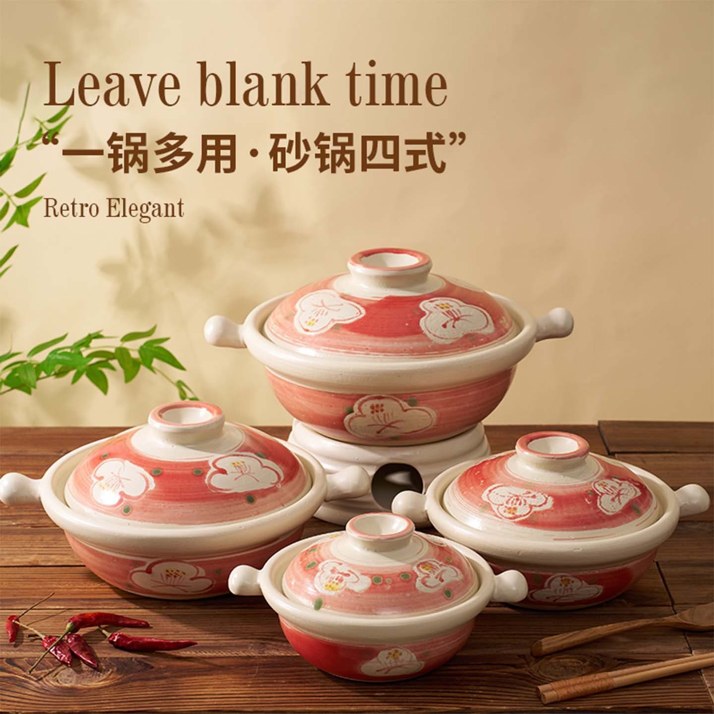 Clay pot ceramic casserole commercial small clay pot rice casserole dry pot stew pot high temperature resistant shallow pot gas stove baked vegetable pot