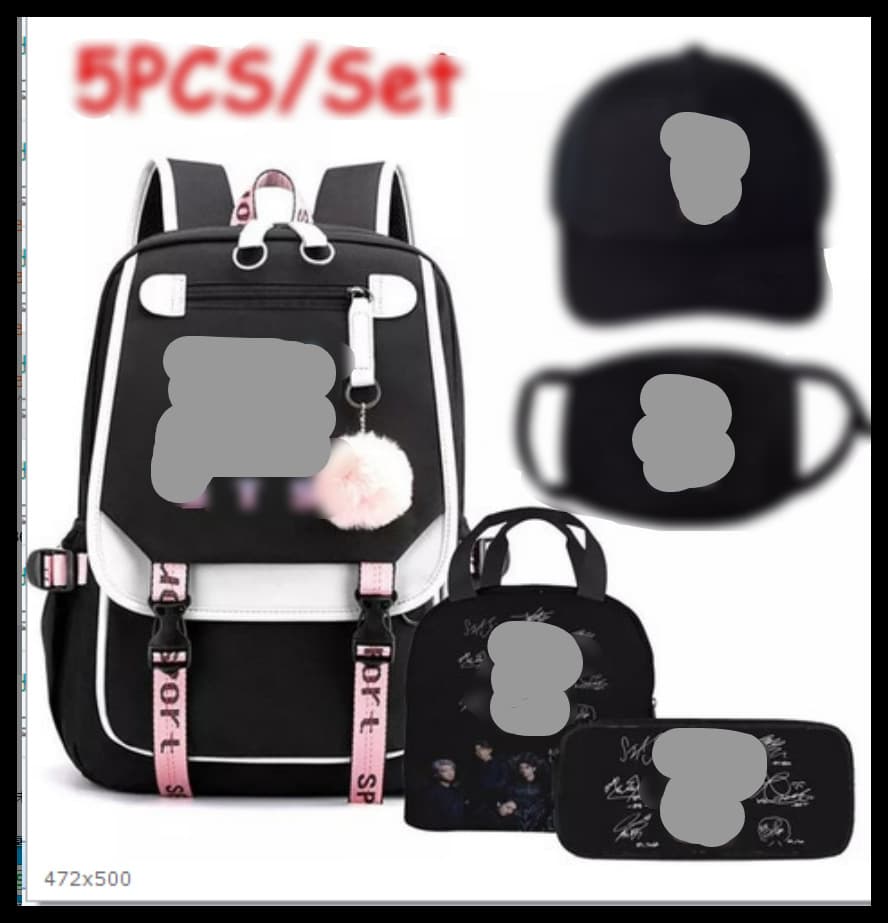 Custom cartoon heat-transfer printed backpack, multiple styles, large capacity USB student backpack
