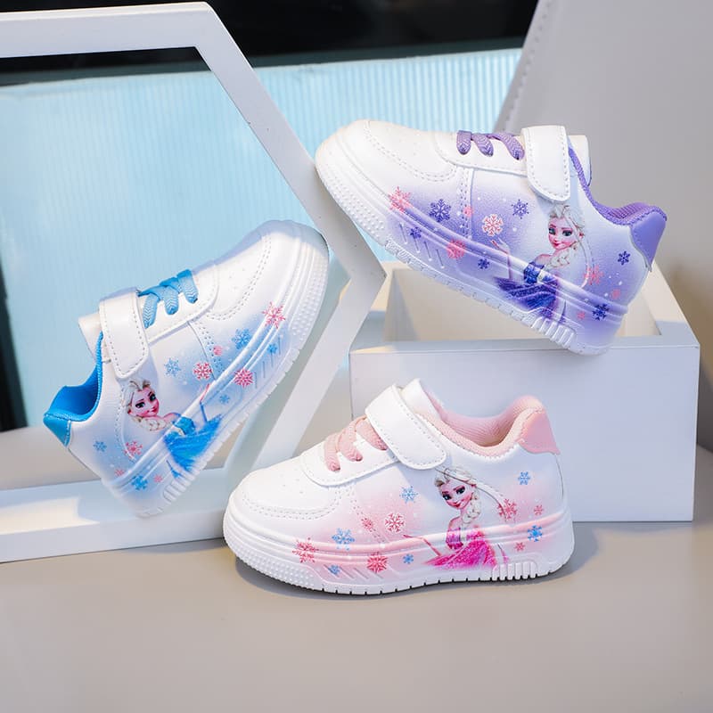 2025 Boys' Girls' Shoes Spring/Autumn New Children's Casual Cartoon Low-Top Plimsolls White Shoes Waterproof Flats