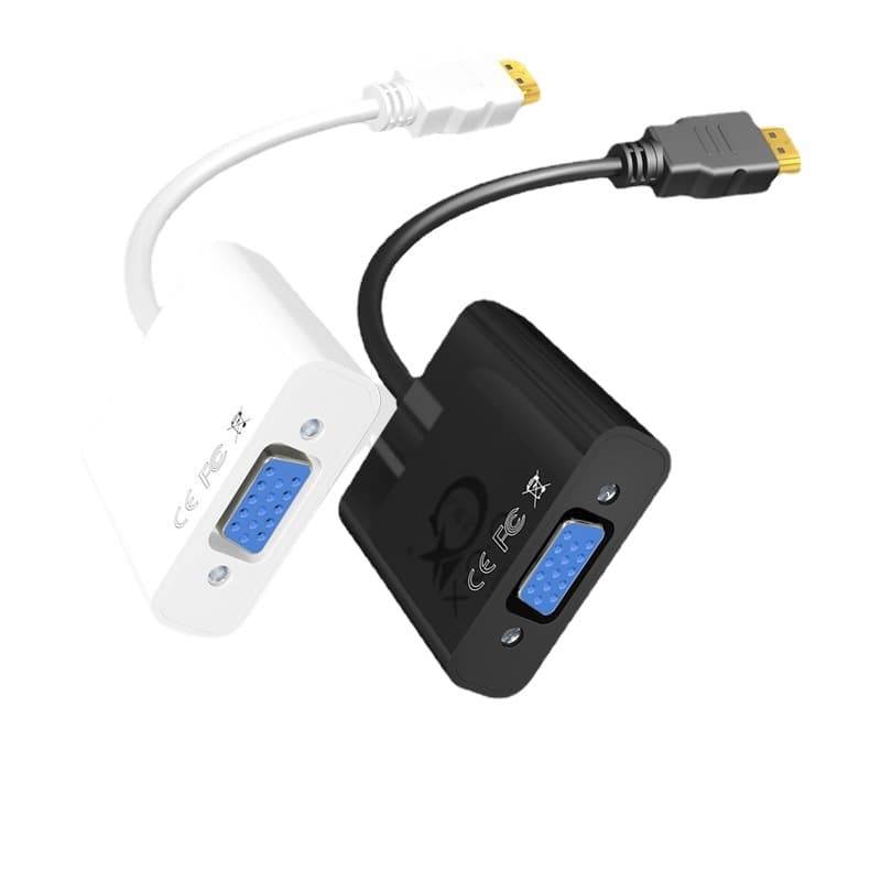 HDMI to VGA Cable with Audio and Power Converter, TV Computer Adapter Cable, HD Connector, HDMI to VGA