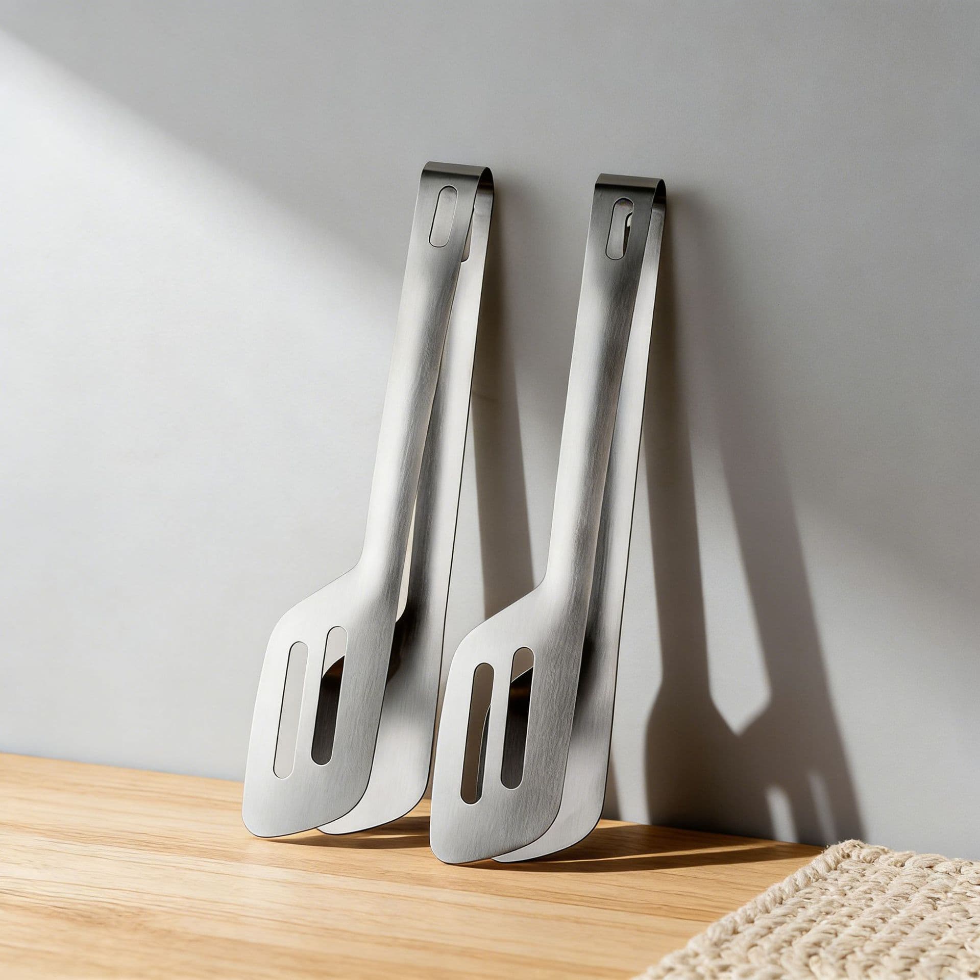 304 Stainless Steel Food Tongs for Home Kitchen BBQ Tongs Hollow Steak Bread Tongs Anti-Scald Multi-Function Food Tongs