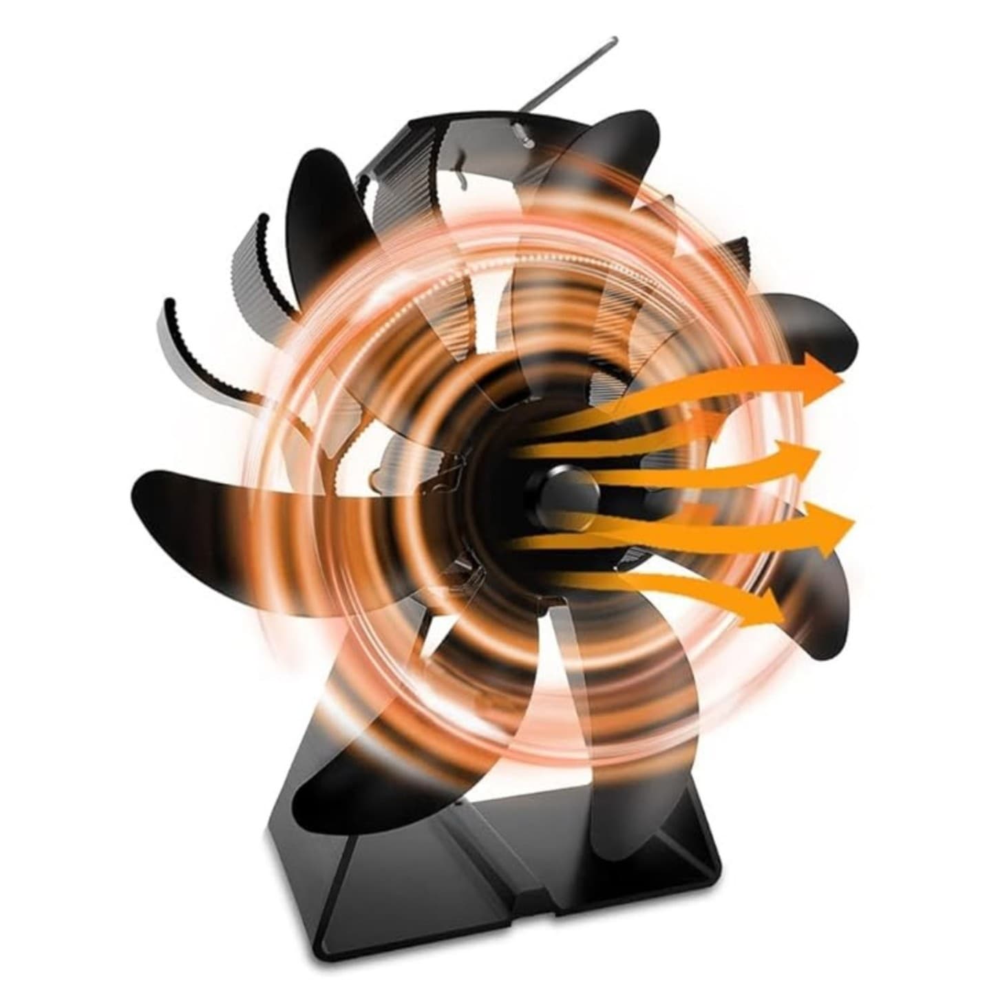 Manufacturer Wholesale Real Flame Log Fireplace Fan, Flame-shaped Blades, Multiple Styles Stove Fan