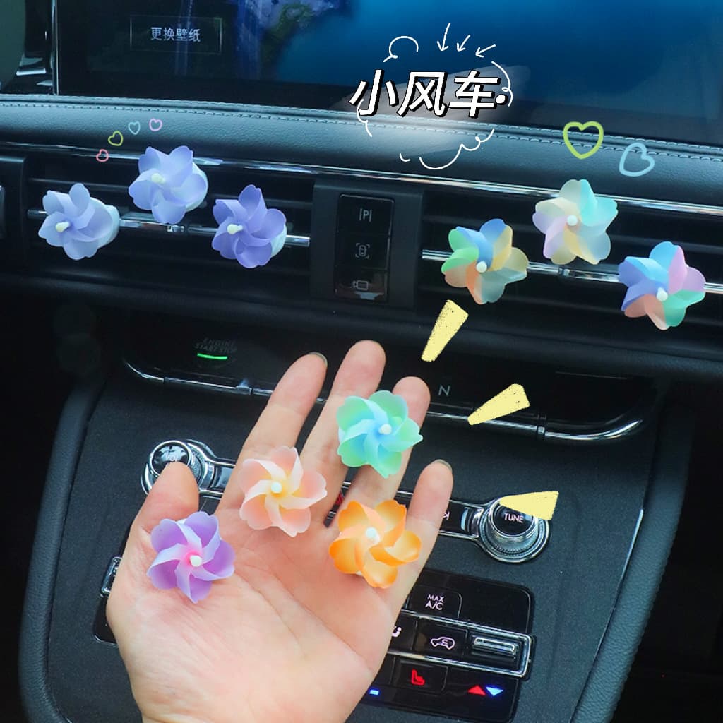 Car Air Vent Decorative Sunflower Cute Car Ornament Aromatherapy Perfume Interior Accessory Windmill
