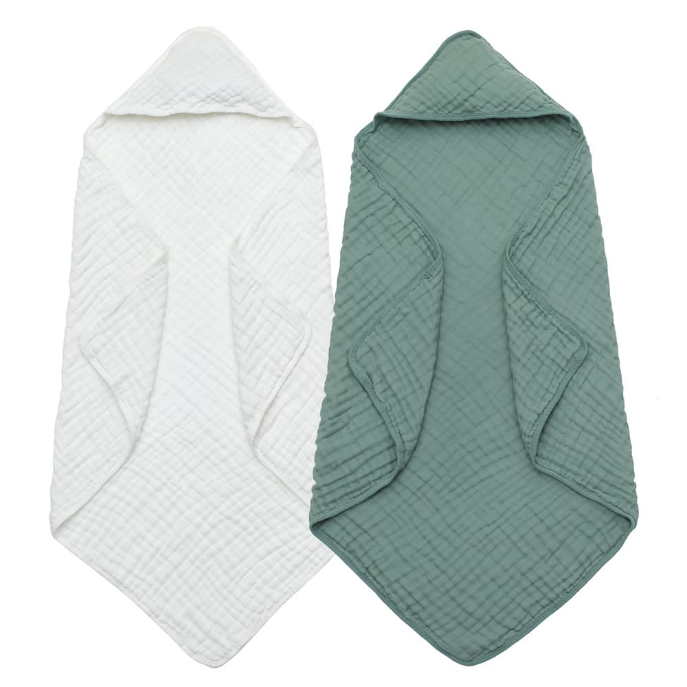 Cross-border Amazon children's gauze swaddle blanket, seersucker, baby bath towel with hood, skin-friendly.