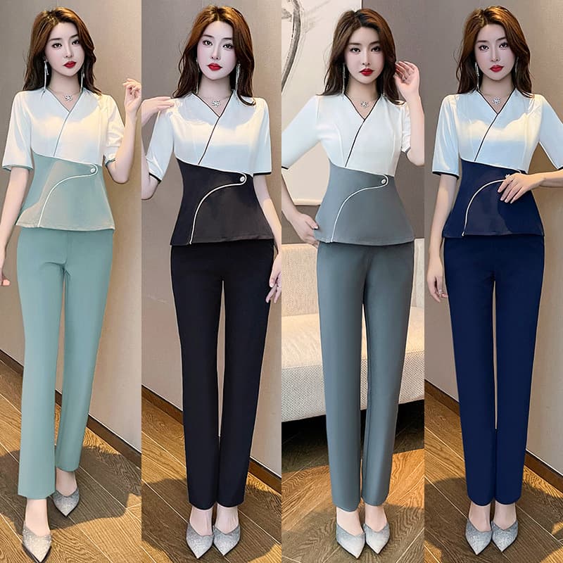 New Beautician Workwear, Foot Massage and Bath Massage Technician Uniform, 2023 Autumn/Winter New Pants Set M263