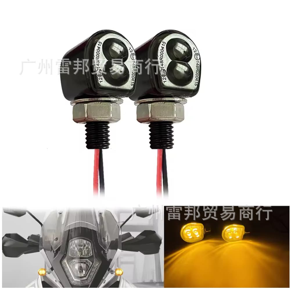 Hot Sale Motorcycle Accessories Metal Retro Motorcycle Modified LED Mini Turn Signal Indicator 12V