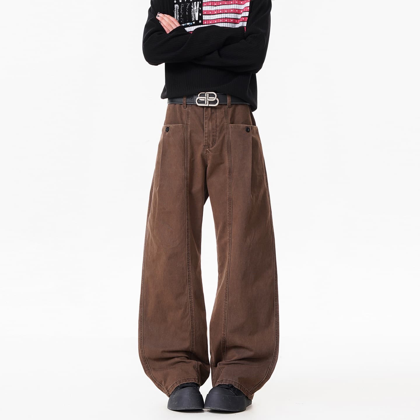 American Cleanfit Deconstructed Workwear Jeans Unisex Spring Streetwear Vintage Loose Maillard Casual Pants