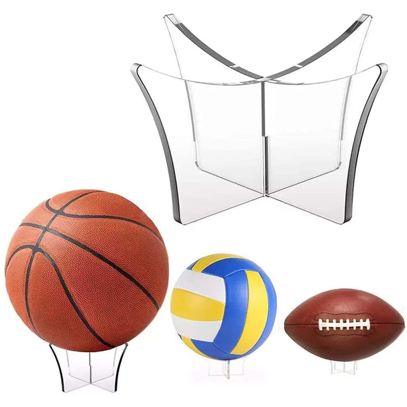 Acrylic Multi-Color Ball Holder Rack for Soccer, Basketball, Volleyball, Softball, Rugby Ball Display Stand Manufacturer