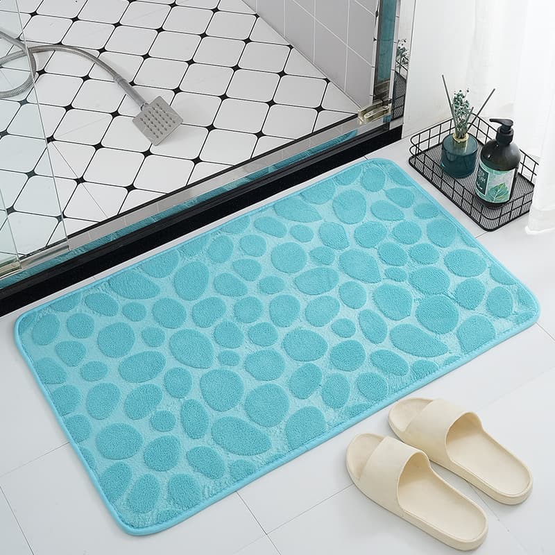 1.6cm Coral Fleece Memory Foam Bathroom Mat, Entrance Door Mat, Kitchen Bathroom Absorbent Doormat