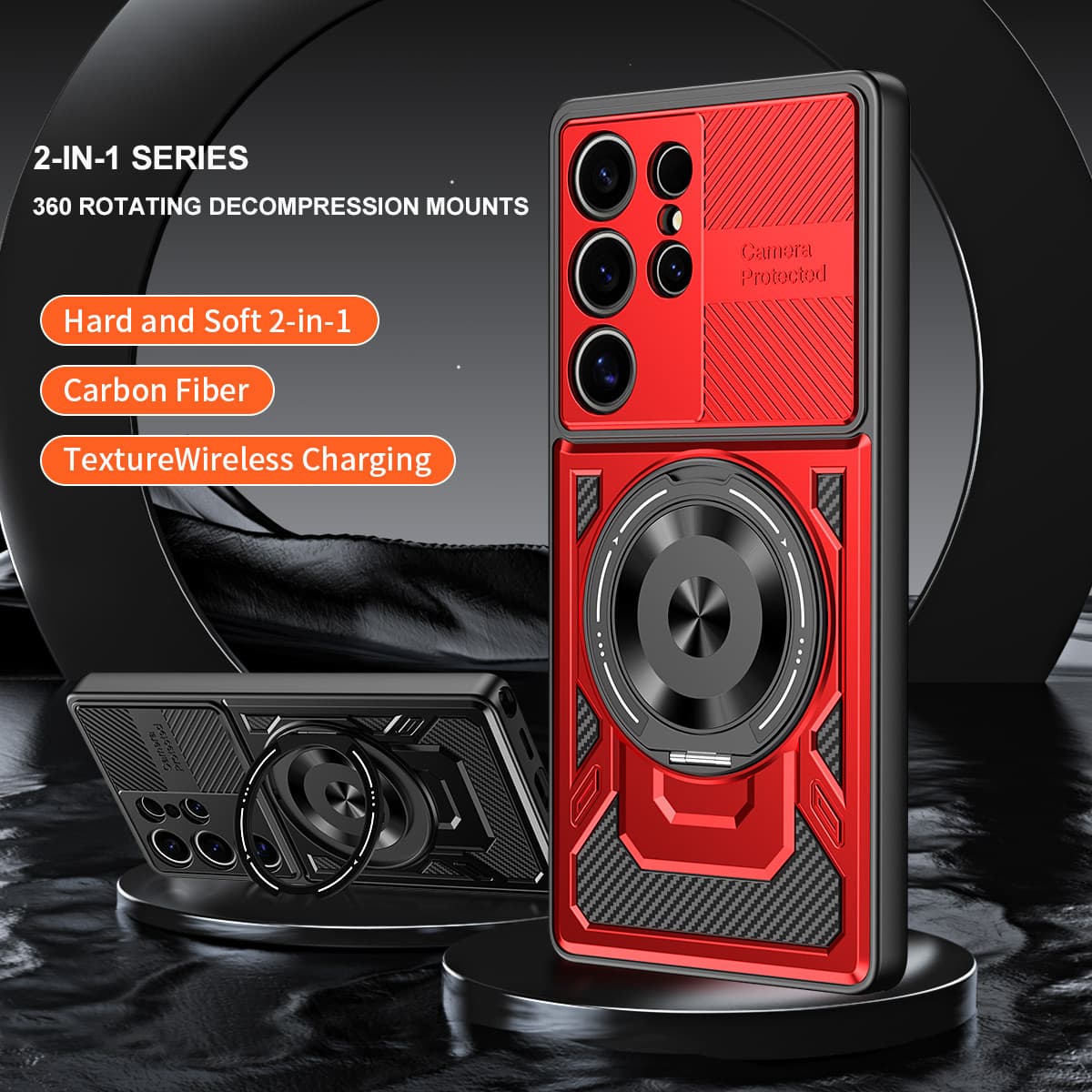 Cross-border compatible SAM S25 ULTRA phone case, Youjia skin-feel rotating stand, magnetic Samsung S24 shockproof hard