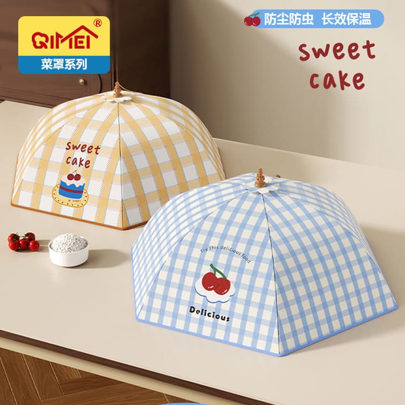 Simple New Cute Cartoon Insulated Food Cover, Home Dust and Insect Prevention Foldable Hanging Food Cover for Wholesale