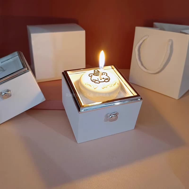 Bear Cake Ring Box Quick Flip Surprise Jewelry Box Birthday Gift 520 Creative Confession Necklace Empty Box