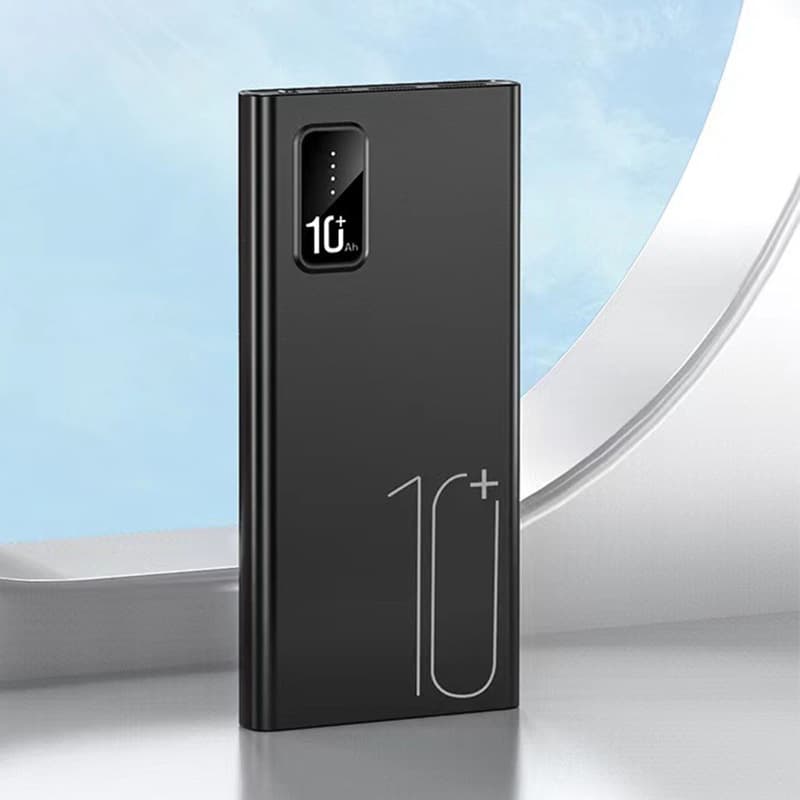 Large-capacity LED power bank for outdoor travel, portable LCD display, compact power bank, multi-port mobile power supply