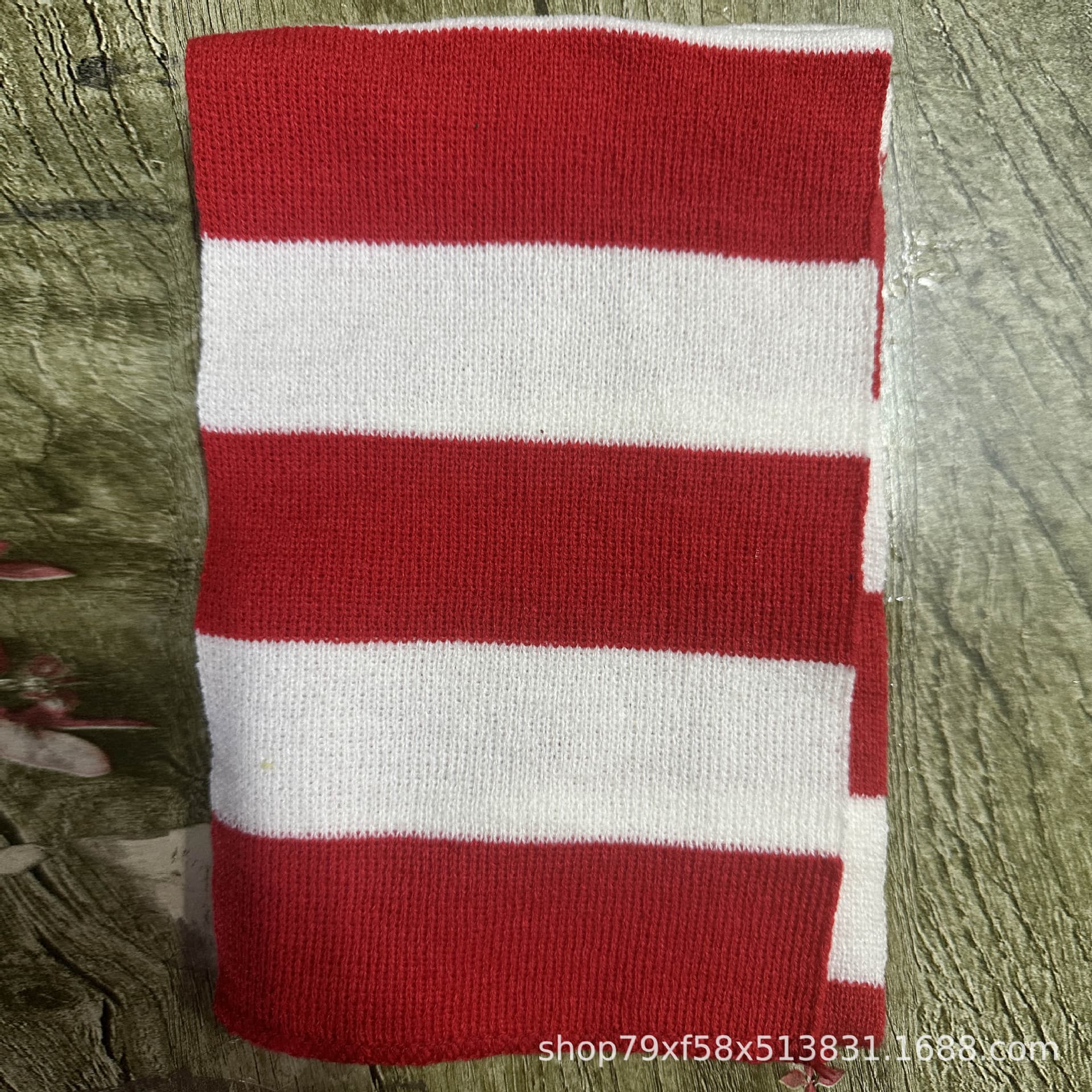 Custom Scarf Red and White Striped Scarf Christmas European-American Style Horizontal Striped Scarf Neck Scarf Unlabeled Scarf