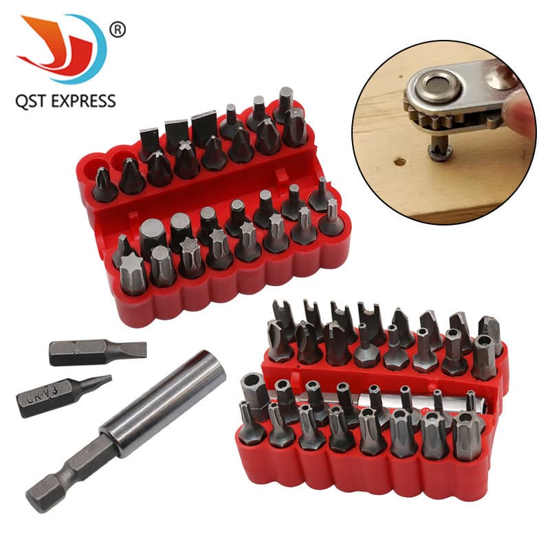 33-piece hollow bit set, electric screwdriver hexagonal bit, rechargeable drill, special-shaped screwdriver bit, screwdriver