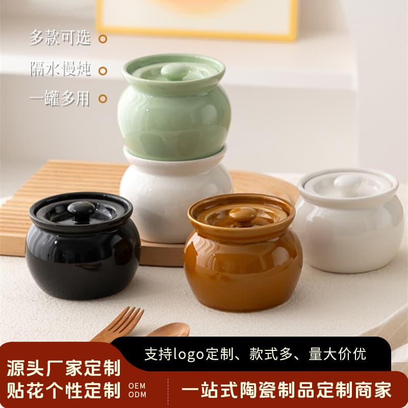 Customized Home Clay Pot for Single-serving Steamed Egg and Simmered Soup, Traditional Ceramic Soup Pot