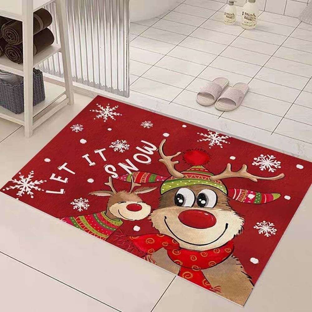 Cross-border Christmas Diatomaceous Earth Bath Mat, Bathroom Absorbent Quick-Dry Non-Slip Foot Mat, Bathroom Entryway Dirt-Resistant Wear-Resistant Pad