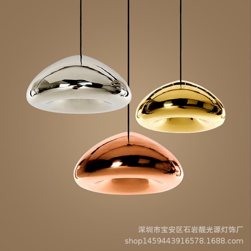 Nordic Bread Glass Pendant Light, Creative Modern Minimalist, for Bar Cafe, Gold Silver Bronze Bowl Glass Light