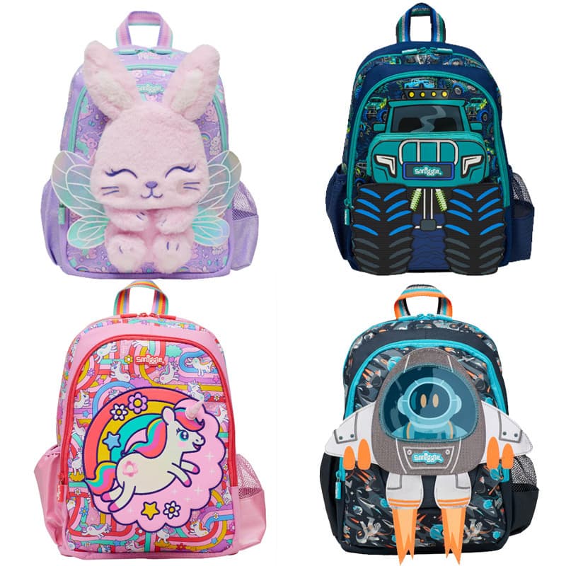Australian Smiggle Medium Schoolbag Children's Large-Capacity Backpack Cartoon Backpack for Primary and Secondary School Students