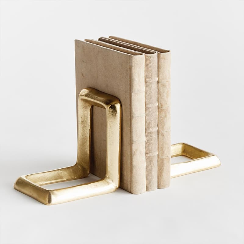 Cross-border home furnishings ornaments golden geometric bookends light luxury modern study room office decorative ornaments resin