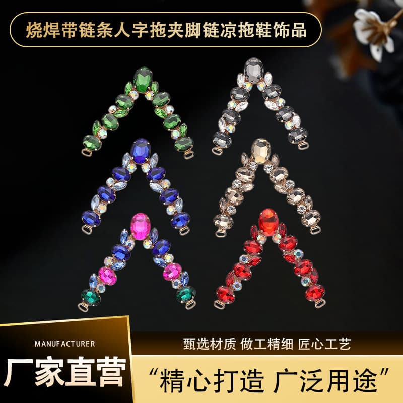 Direct from Manufacturer, Hot-Selling Flip-Flop Buckles, Rhinestone Flip-Flop Chains, Wholesale New Models for Cross-Border Trade