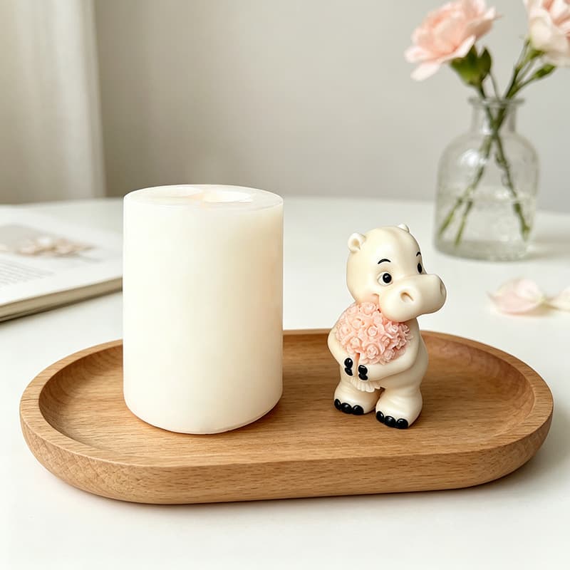 Flower hippopotamus scented candle silicone mold diy resin diffusion stone glue gypsum ornament mold