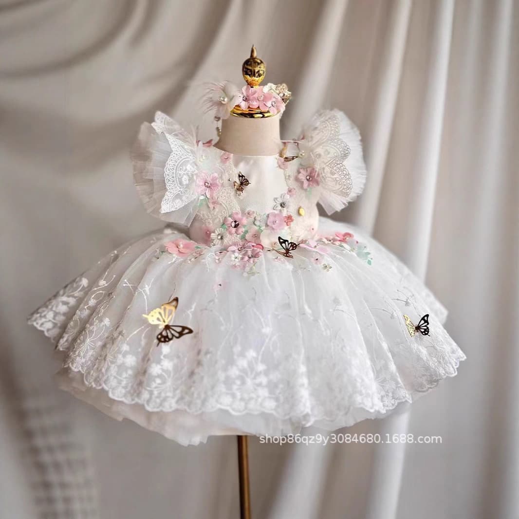 Newborn full moon dress cross-border foreign trade christening dress first birthday party child dress hundred-day party princess dress
