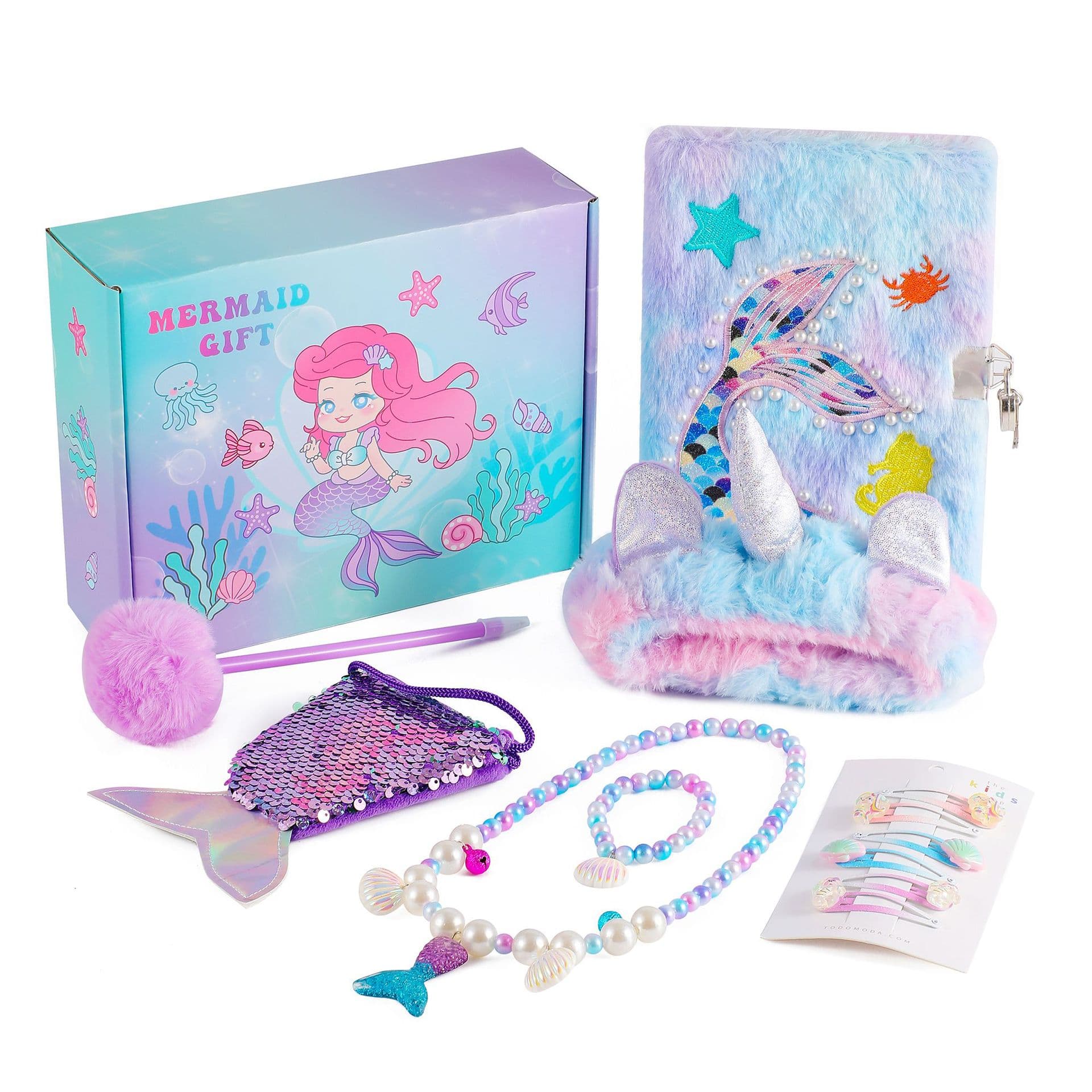 Amazon Ocean Series Mermaid Children's Gift Box Student School Opening Gift Notebook Set Birthday Gift Box