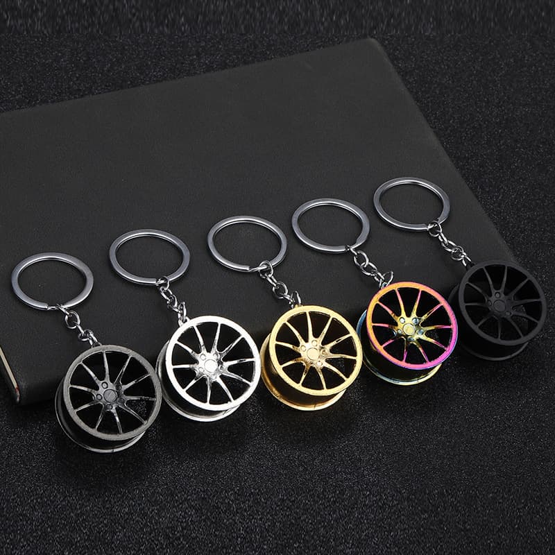 Car wheel key chain BMW wheel modified model key chain accessories 37mm metal three-dimensional lock key chain