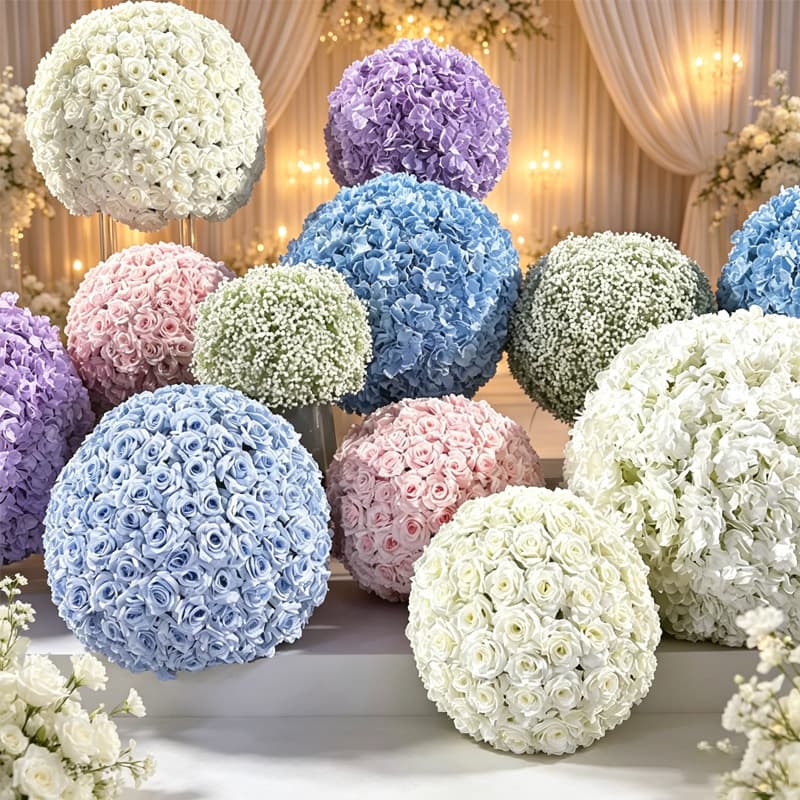 Artificial Rose Ball Simulation Wedding Decoration Large Round Half Ball Korean Style White Round Decorative Flowers