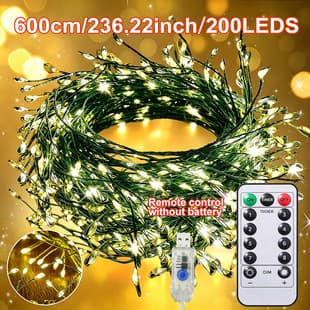 LED Christmas Green Wire Firecracker Lights Black Centipede Copper Wire Light String Outdoor Festival Courtyard Decoration Christmas Colorful Lights