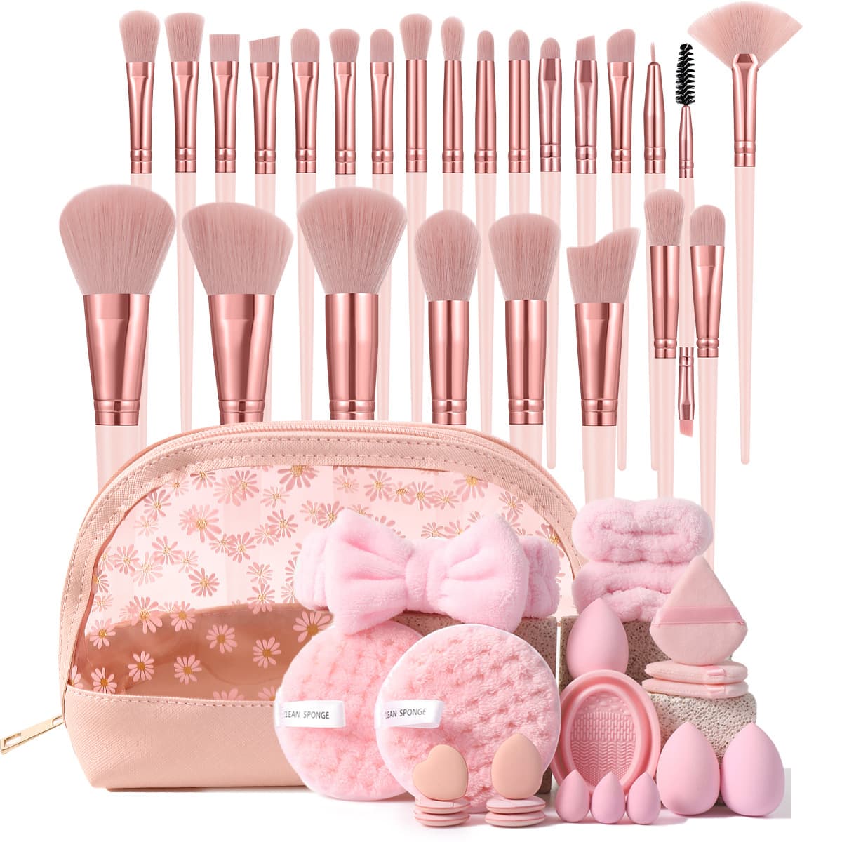 46PCS Makeup Tool Set Complete Brush Kit Full Face Cosmetic Set