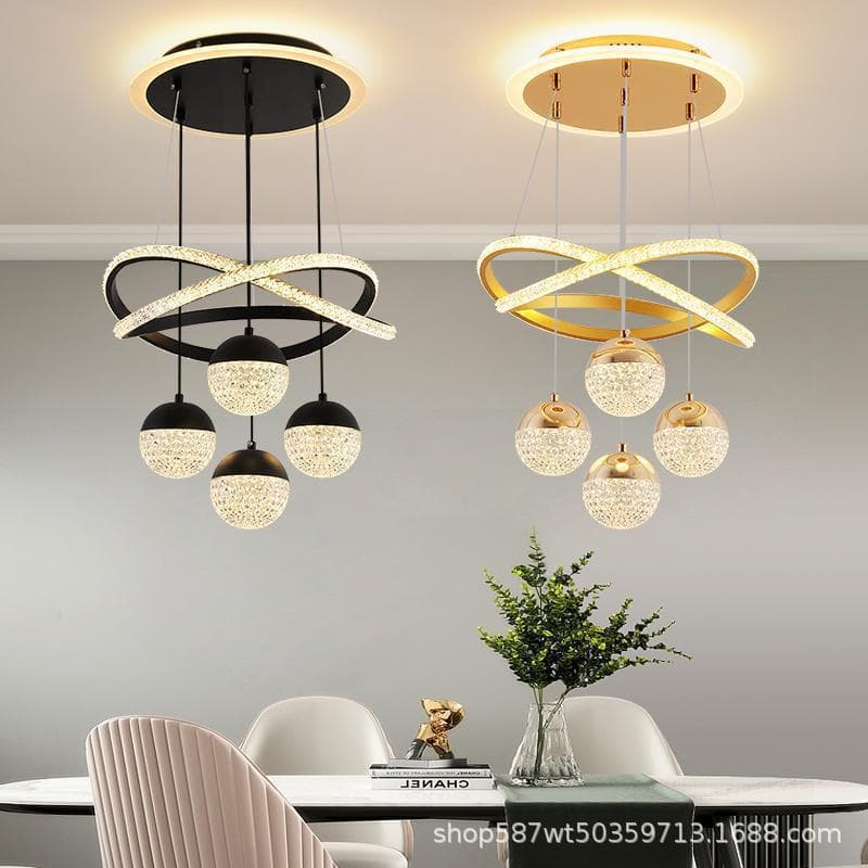 Cross-border supply modern minimalist creative four-ball living room pendant light, light luxury bedroom dining room bar ceiling light
