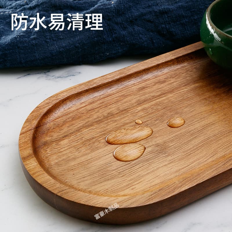 Acacia Wood Tray Solid Wood Plate Round Oval Home Use Dried Fruit Plate Snack Plate Restaurant Dessert Pastry Plate