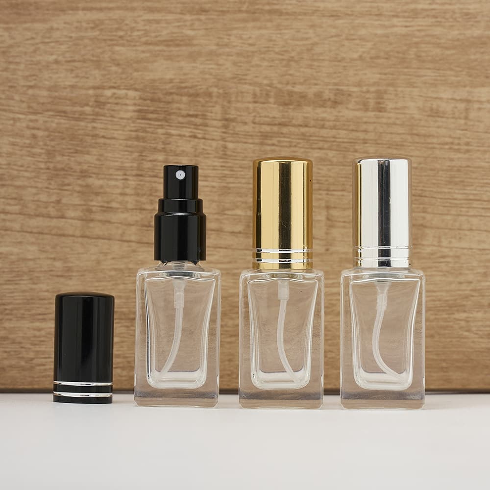 10ML Square Perfume Bottle Glass Refillable Screw Cap Sample Bottle Perfume Bottle