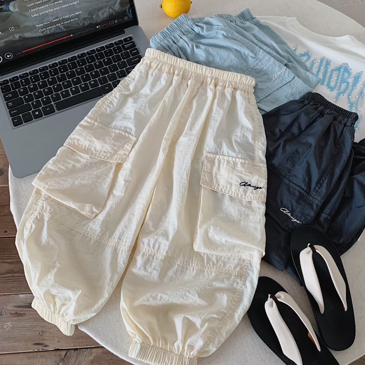 Muye Summer Kids Mosquito-Repellent Pants Quick-Dry Cargo Pants Unisex Casual Pants Baby Lightweight Long Pants Children's Clothing