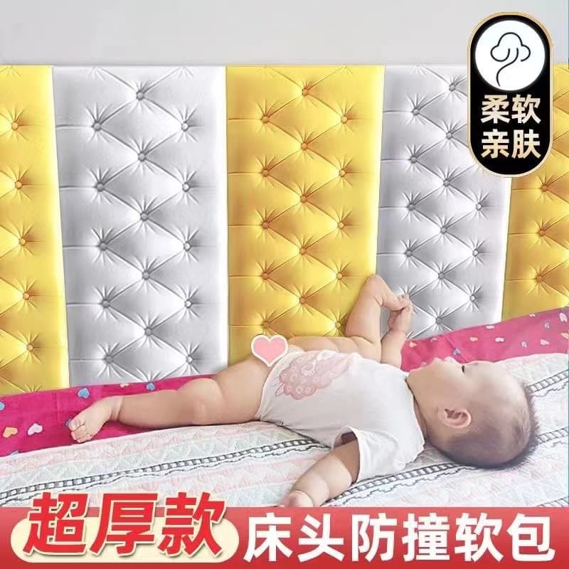 Waterproof 3D Self-Adhesive Wallpaper for Bedroom Headboard, Soft Padding, Wall Skirting, Tatami Decorative Stickers