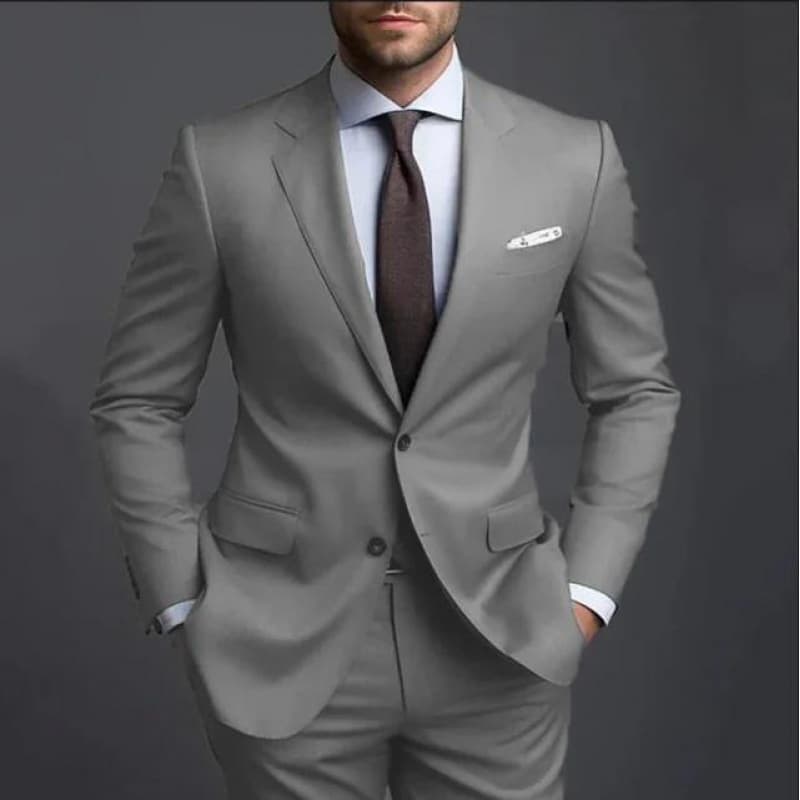 European and American AliExpress Premium Two-Piece Suit Set High-End Business Casual Blazer for Men Fashion Wedding Groomsmen