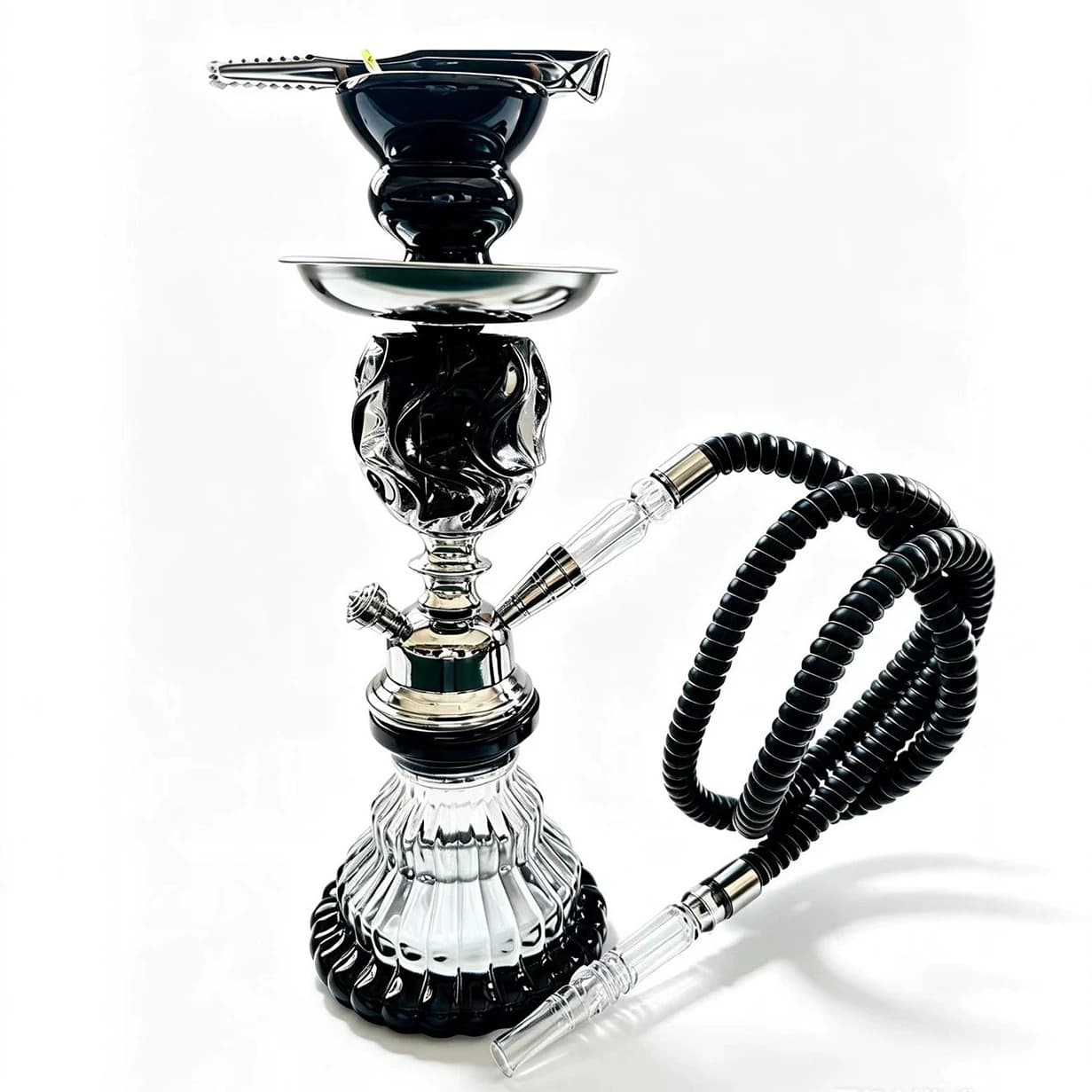 Cross-border new product in stock single tube glass flower hookah glass accessories Arabic hookah hookah