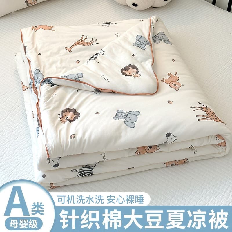 Class a Children's Summer Quilt, Air-Conditioned Quilt, Pure Cotton, Machine Washable, Summer Baby Infant Single Thin Quilt 1