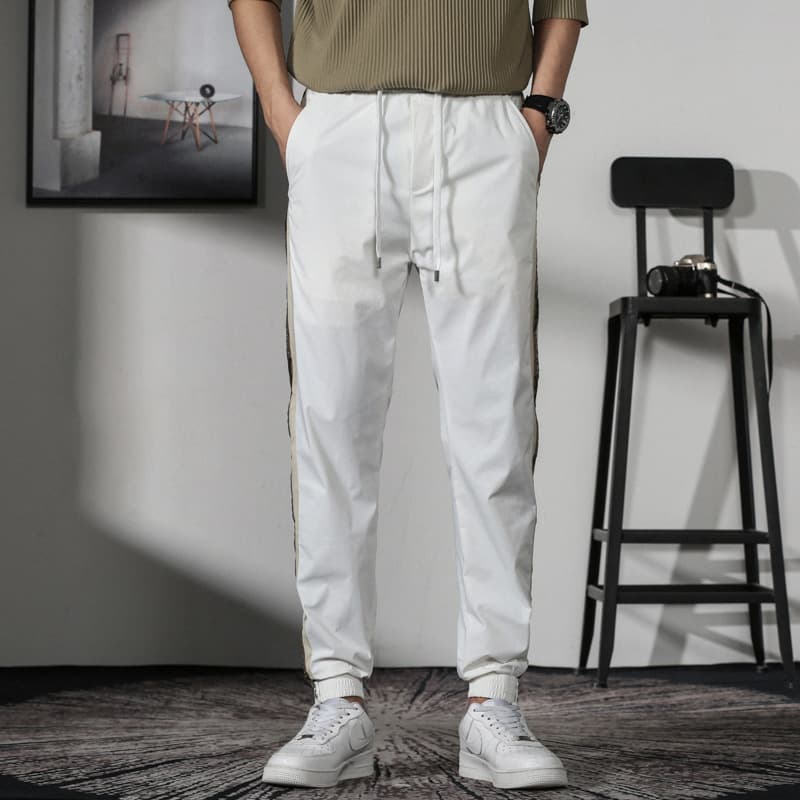 2024 European Style Men's Ankle-Length Jogger Pants Casual Trousers Trendy Sports Cuffed 9/10 Pants