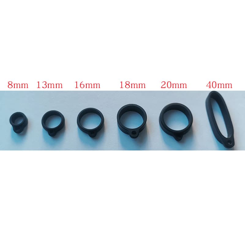 8mm hanging loop, 13mm, 16mm, 18mm, 20mm hanging rings, 40mm black silicone ring, anti-slip silicone strap ring