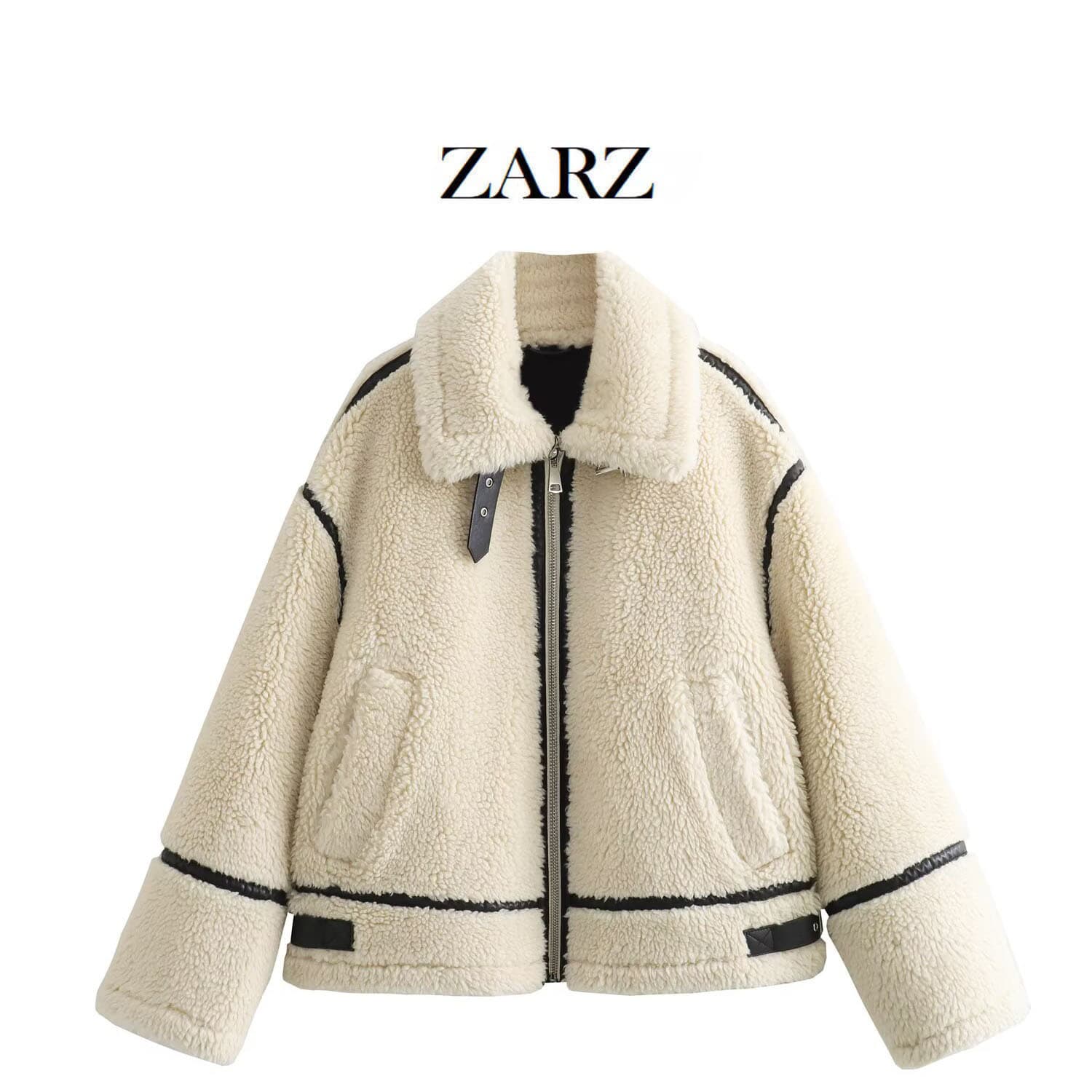 ZARZ Self-Made European-American Style New Women's Fashion Casual Fleece Moto Jacket 3548247