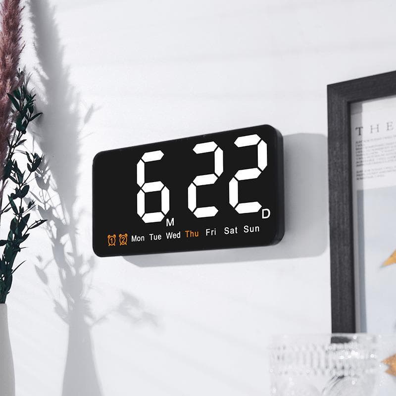 New wall clock, simple design, large screen, dual-use (wall and stand), living room clock, multi-functional alarm clock with temperature function, 6638
